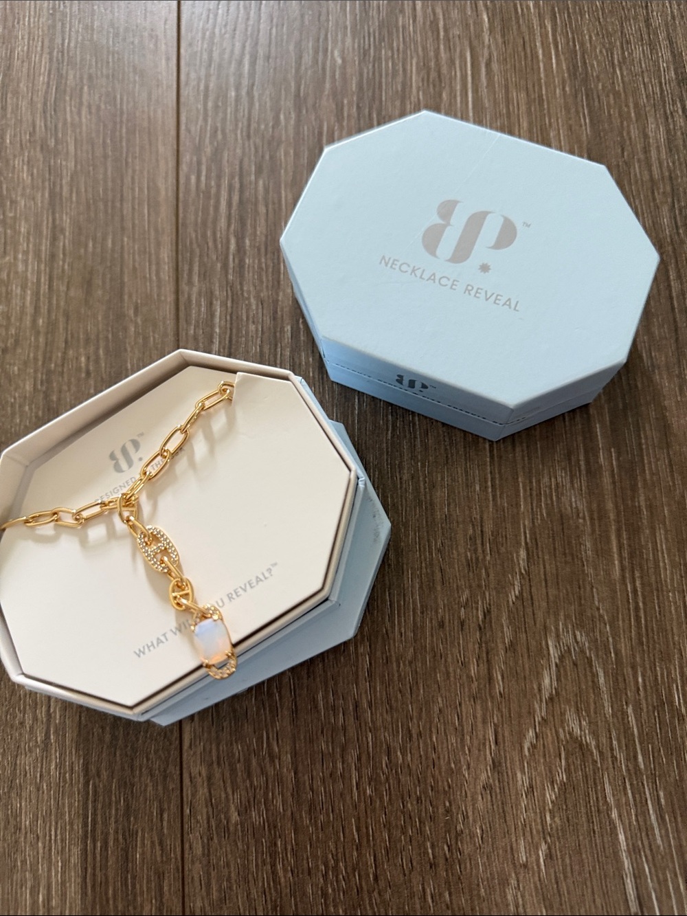 Bomb Party Dazzling Heartfelt Desire Necklace NK13277 Gold Plating Moonstone